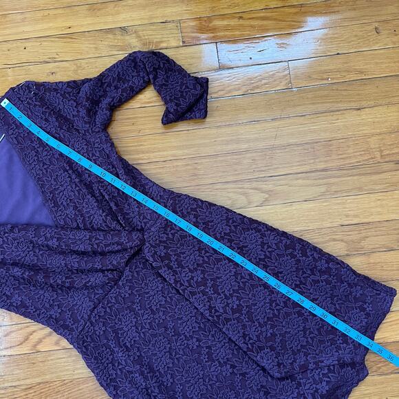 Abercrombie & Fitch Long Sleeve Purple Lace Overlay Dress Size M - Picture 11 of 12
